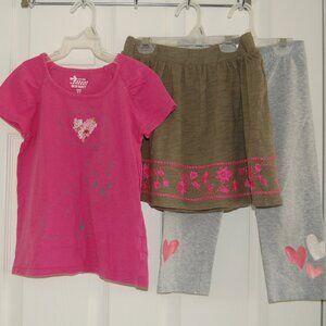 Girls Age: 6/7 Bundle, 100% Cotton Summer Top & Bottoms